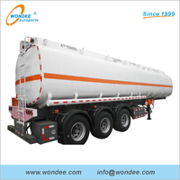 Semi-reboques tanque de combustível de 3 eixos 45000L para transporte de óleo, gasolina e diesel